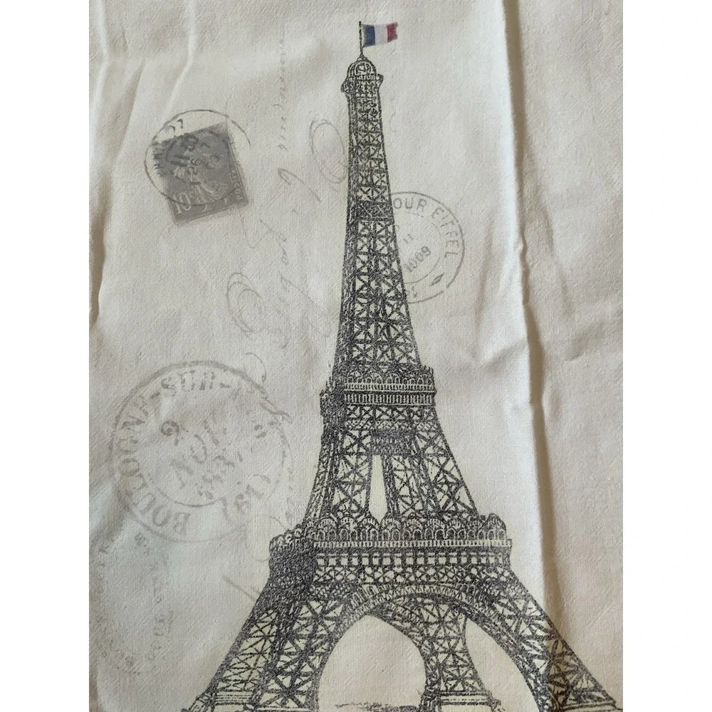 New Paris Eiffel Tower Cotton Dish Tea Towel & Vintage Keychain